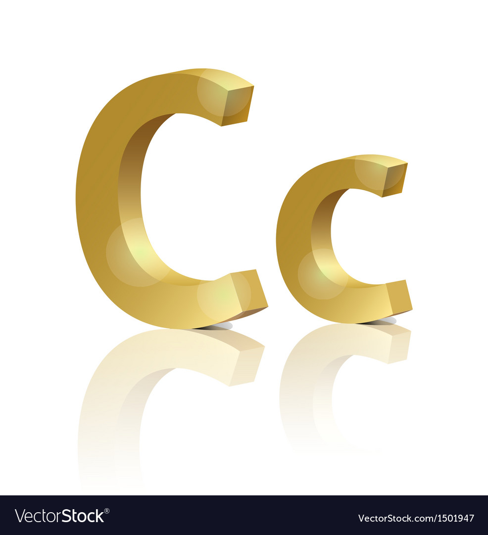 Golden Letter C Royalty Free Vector Image - Vectorstock