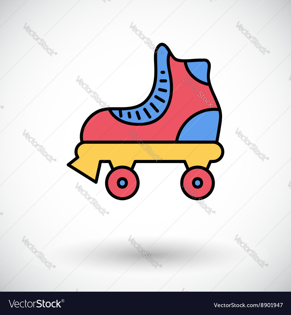 Roller skate flat icon Royalty Free Vector Image