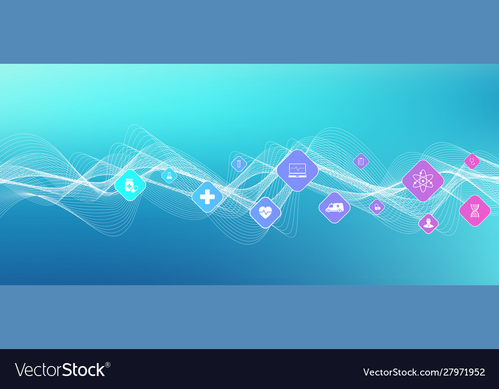 Abstract Health Care Banner Template With Flat Vector Image