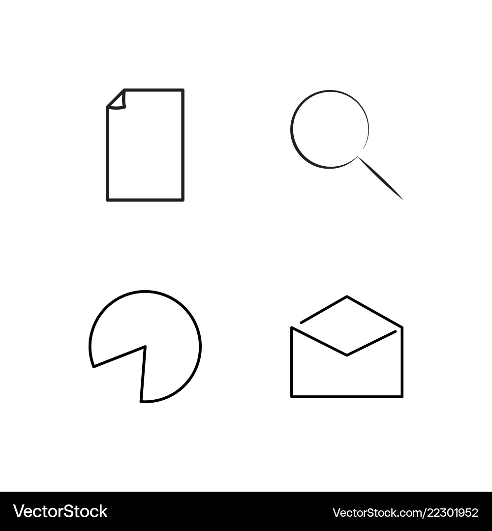Business simple outlined icons set Royalty Free Vector Image