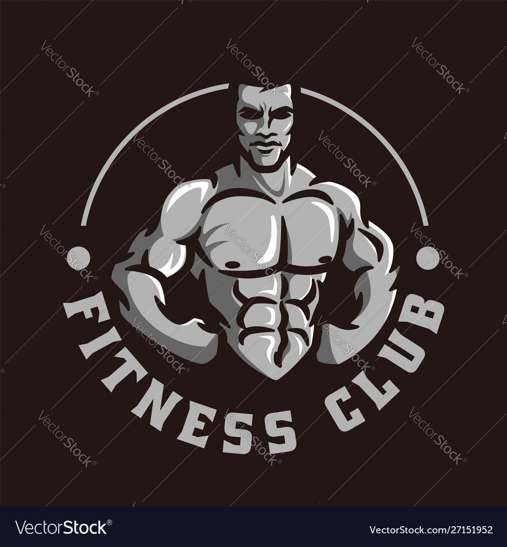 Fitness Gym Or Bodybuilder Logo Template Vector Image