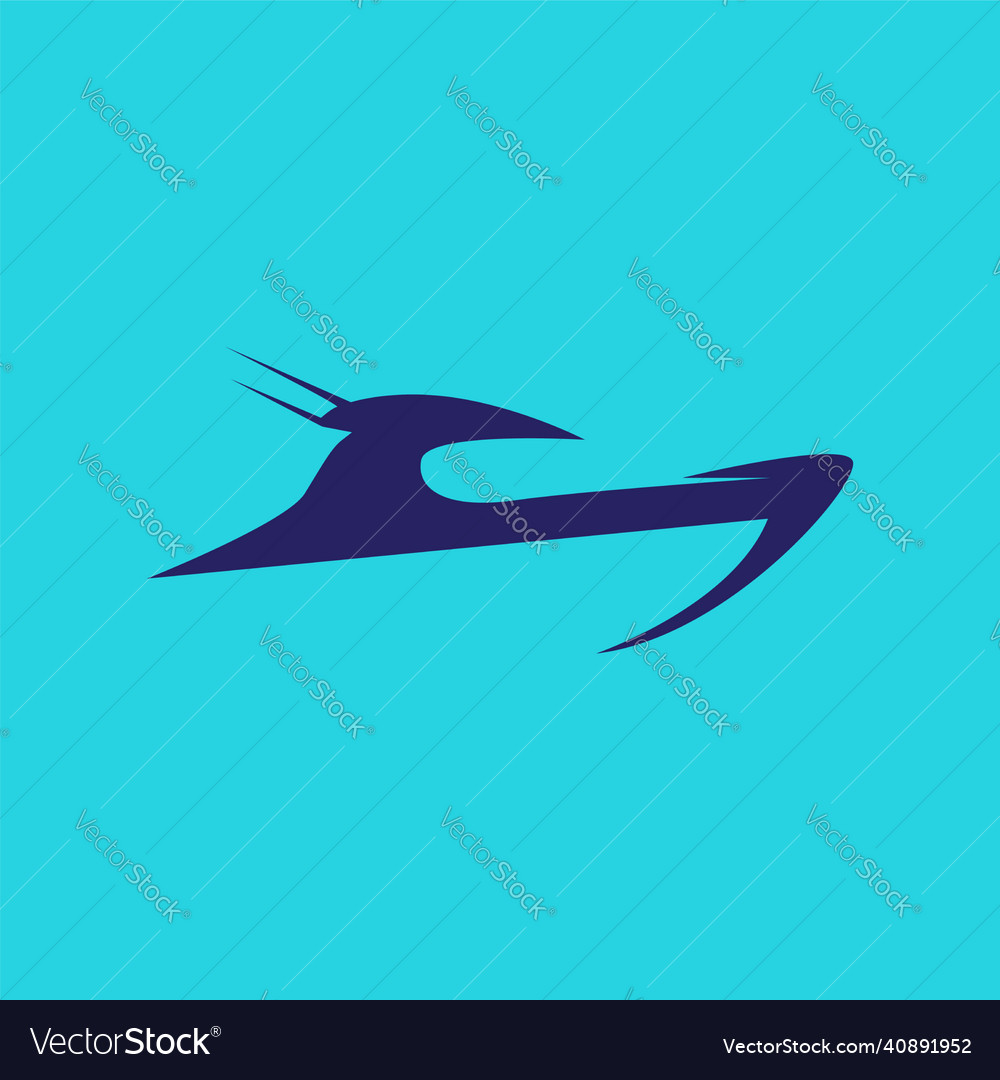 Isolated minimalist jet boat logo design graphic Vector Image