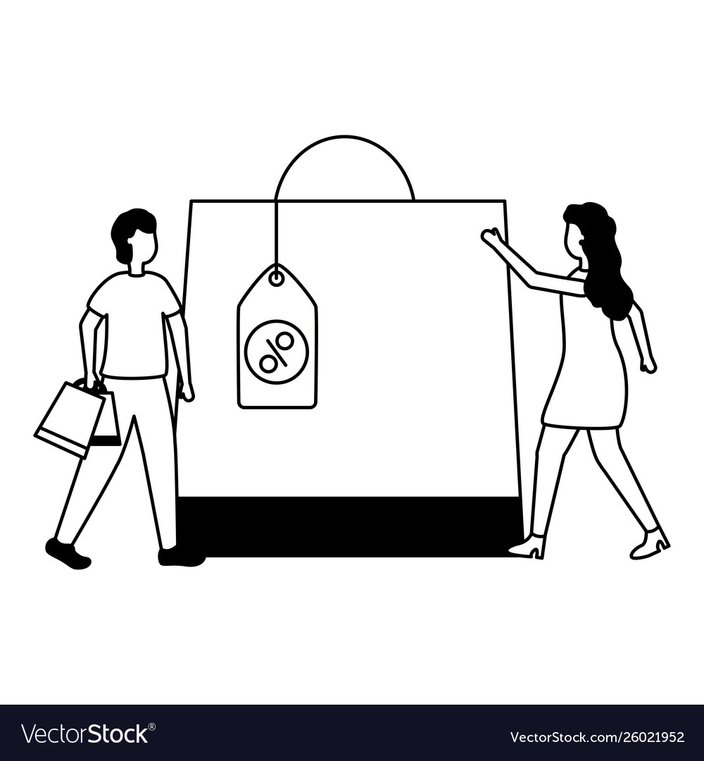 People shopping bag commerce concept Royalty Free Vector