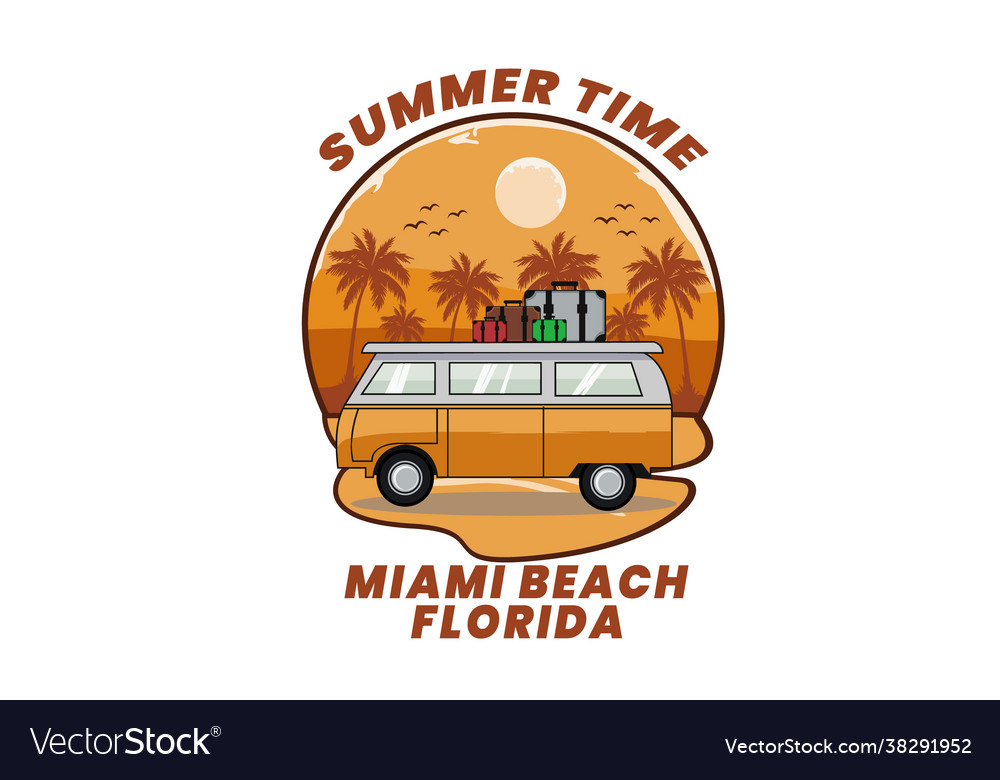 Summer time miami beach florida design