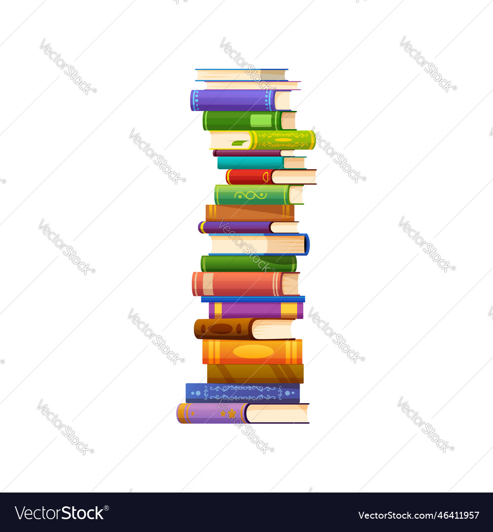 Cartoon stack of books pile of volumes Royalty Free Vector