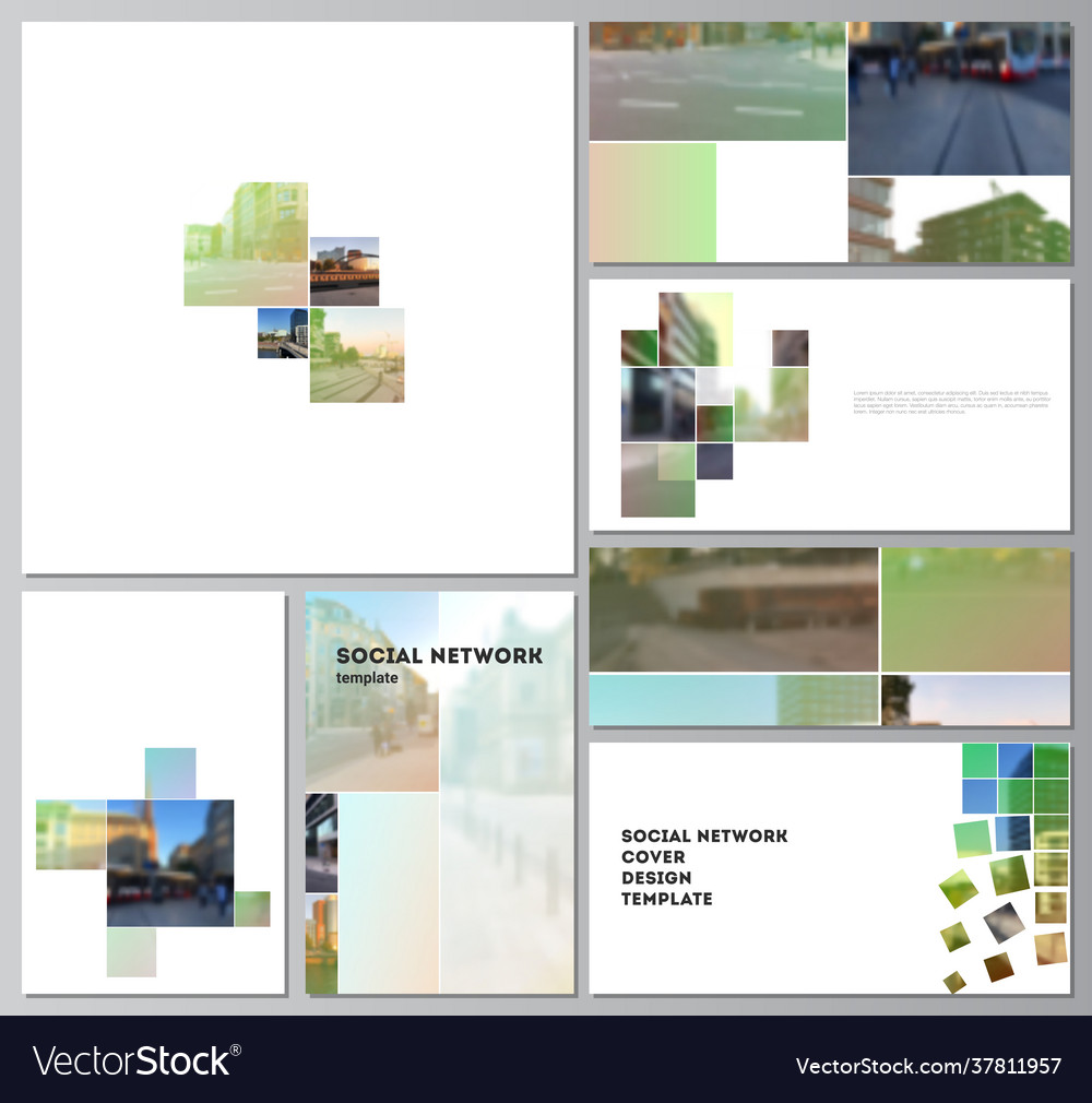 Layouts modern social network mockup Royalty Free Vector