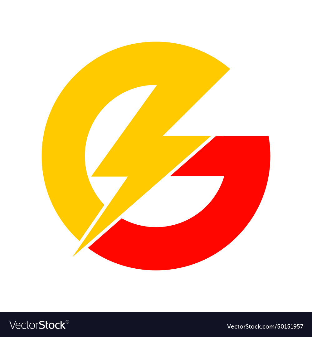 Letter g thunder logo Royalty Free Vector Image