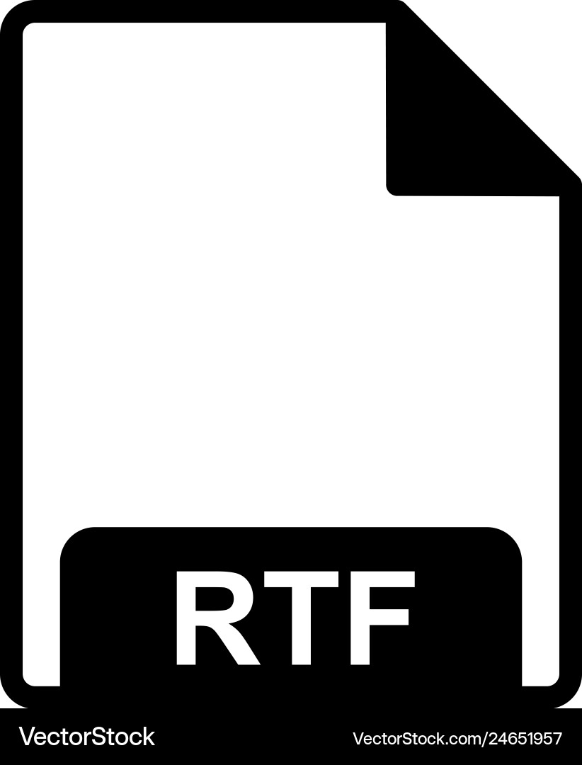 Rtf icon Royalty Free Vector Image - VectorStock