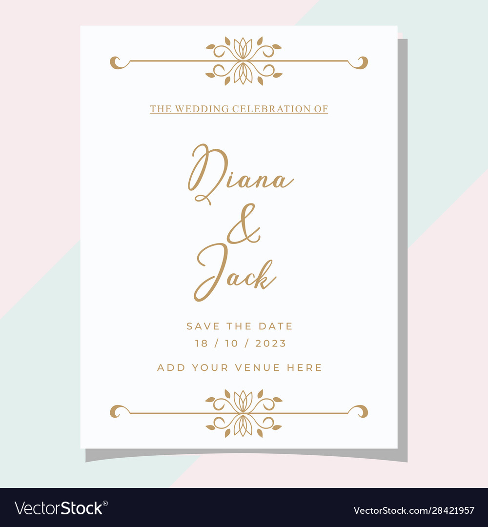 simple-classic-wedding-invitation-card-template-vector-image