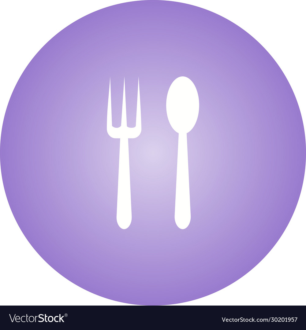 Unique spoon and fork glyph icon Royalty Free Vector Image