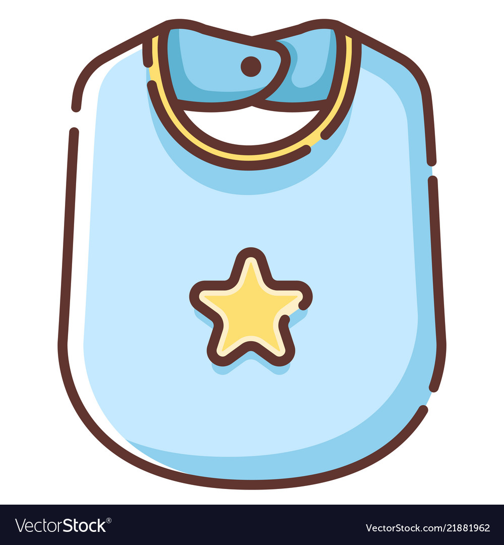 Download Baby bib linecolor Royalty Free Vector Image - VectorStock