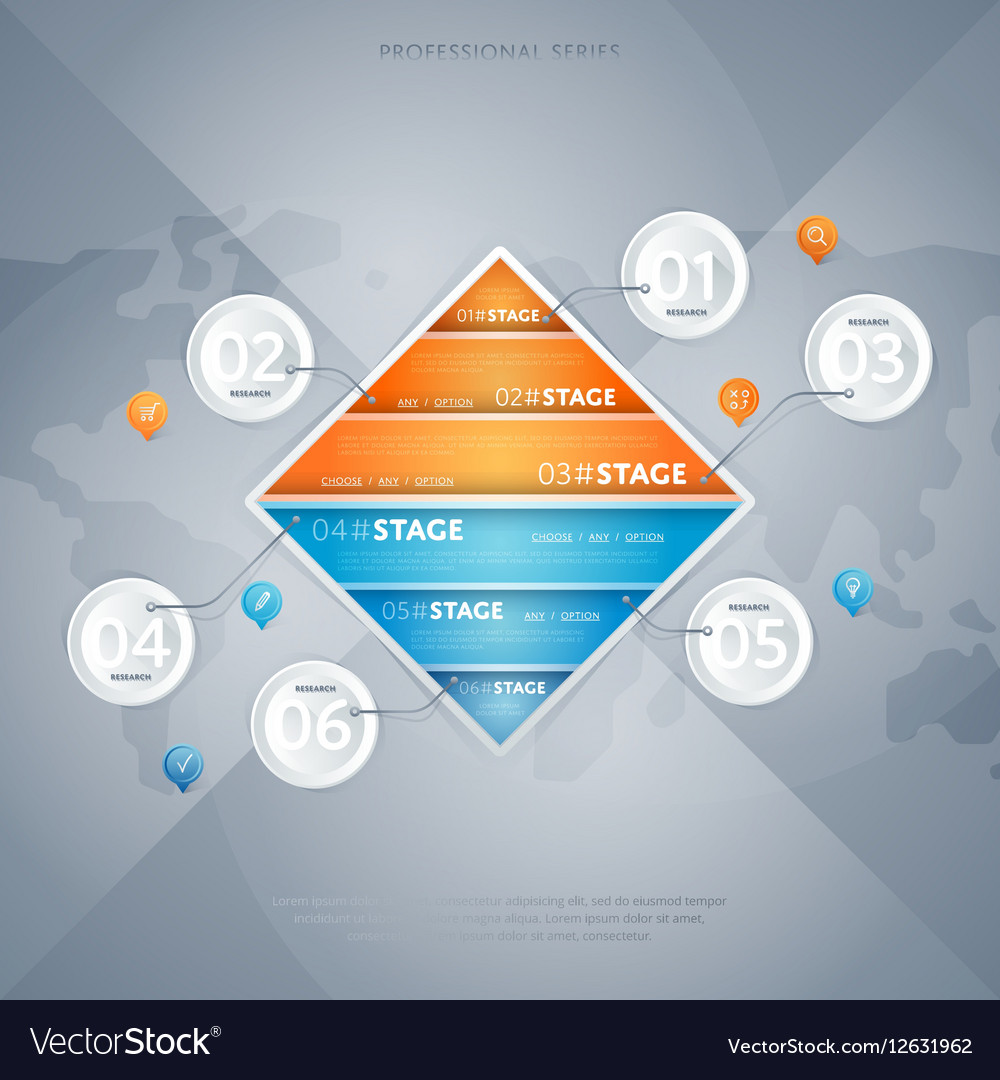 Business infographics concept with six stage