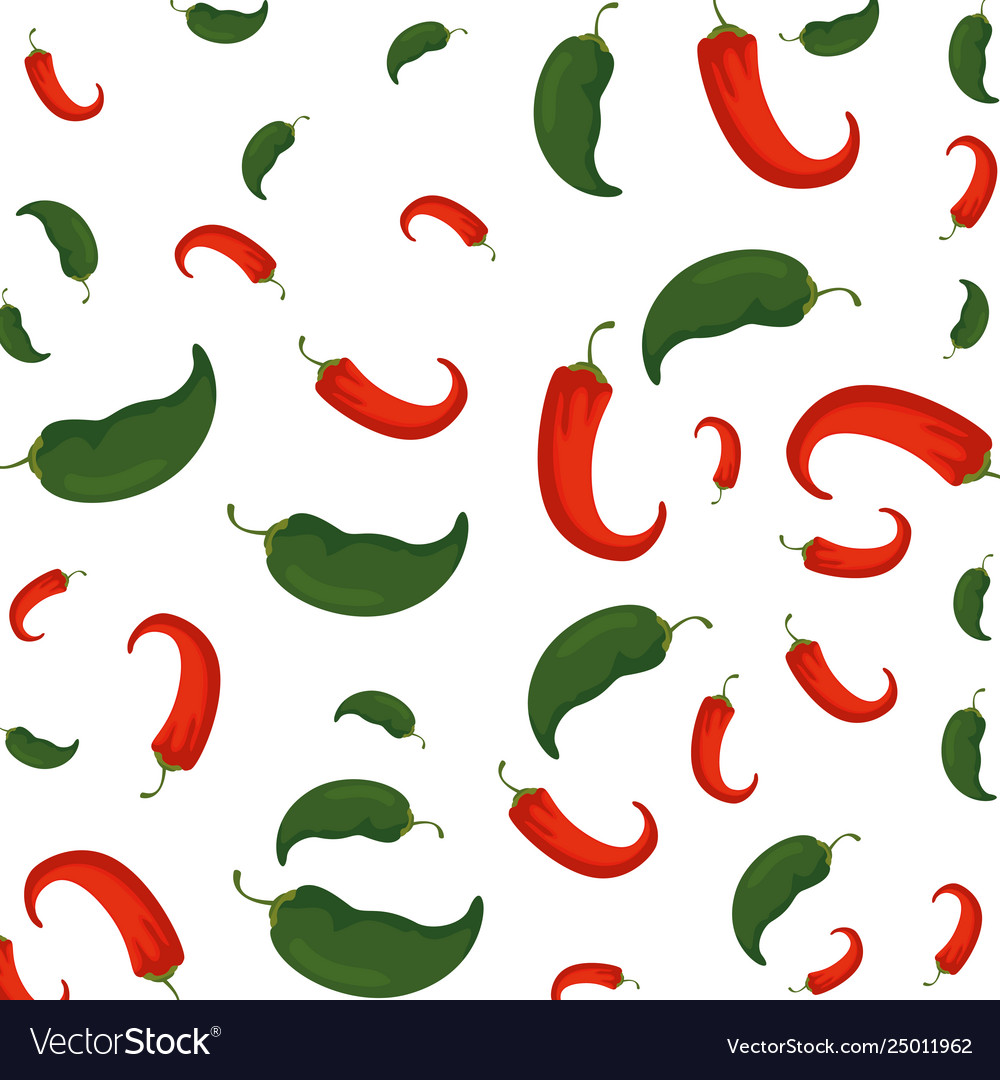 Chili pepper vegetables pattern Royalty Free Vector Image