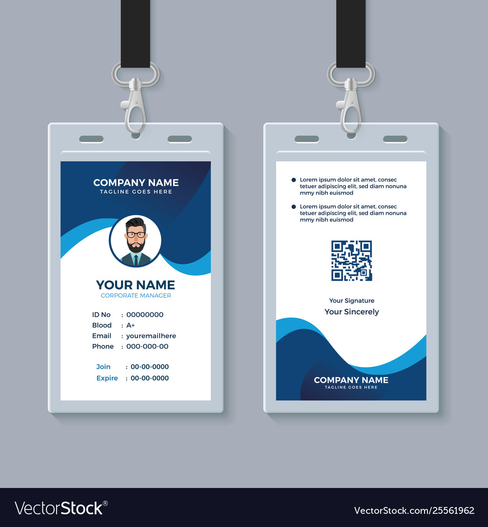 Modern clean id card template Royalty Free Vector Image