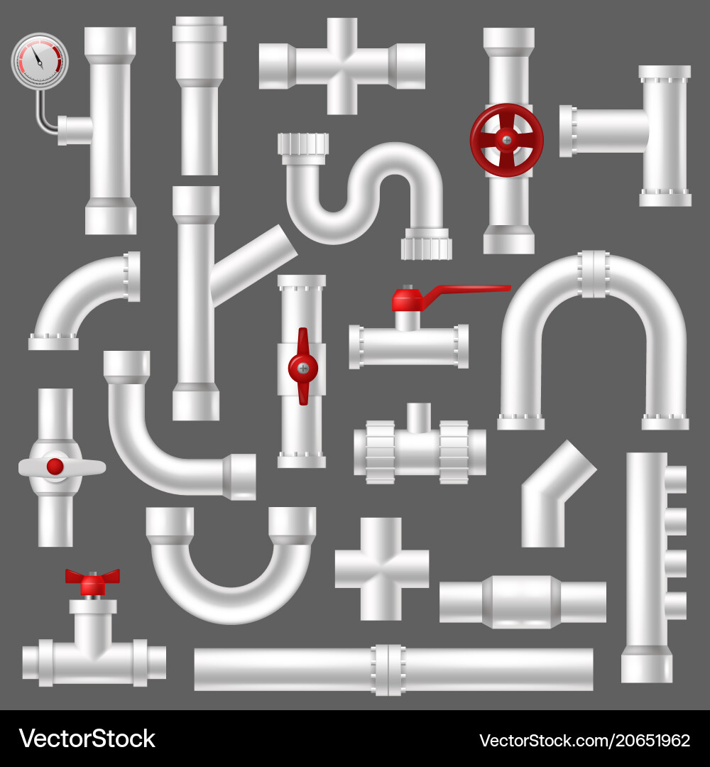 Pipe plumbing pipeline or piped tubing Royalty Free Vector