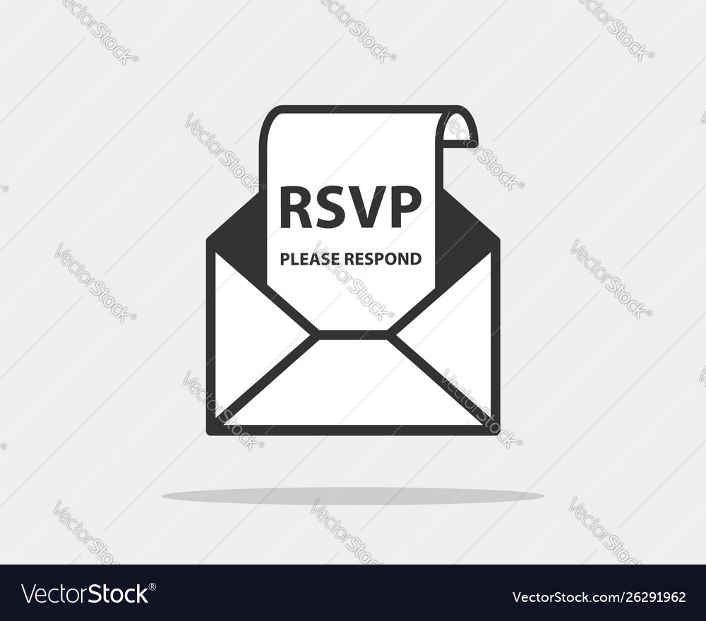 Rsvp Icon Please Respond Letter In Envelop Vector Image