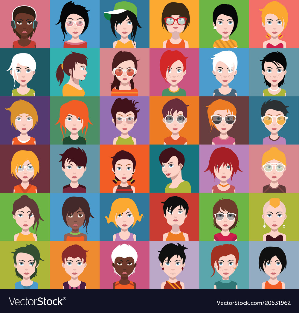 Set of different avatars Royalty Free Vector Image