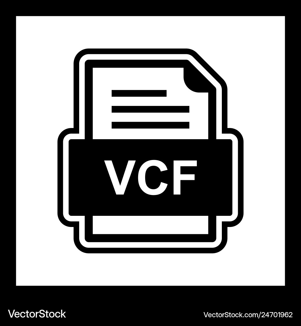 Vcf file document icon Royalty Free Vector Image
