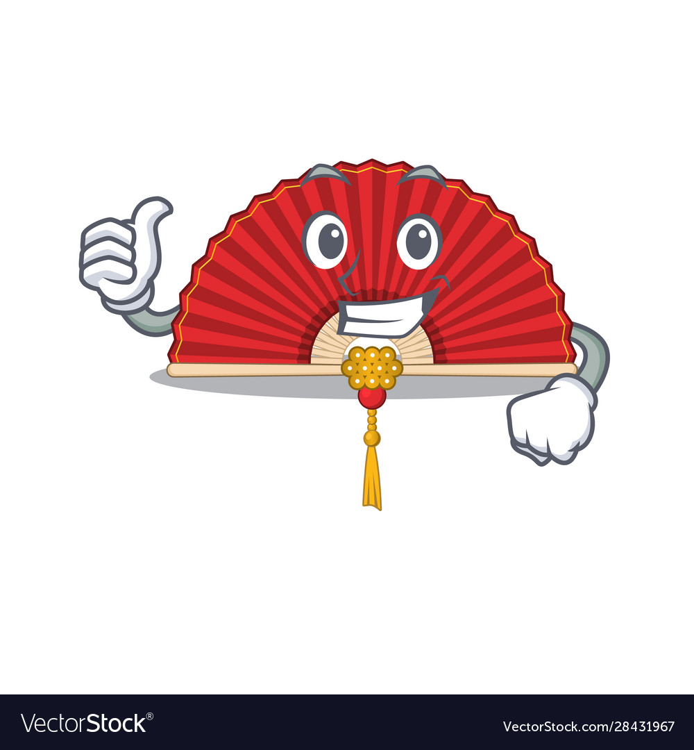 Cartoon chinese folding fan making thumbs up Vector Image Cartoon chinese folding fan making thumbs up Vector Image