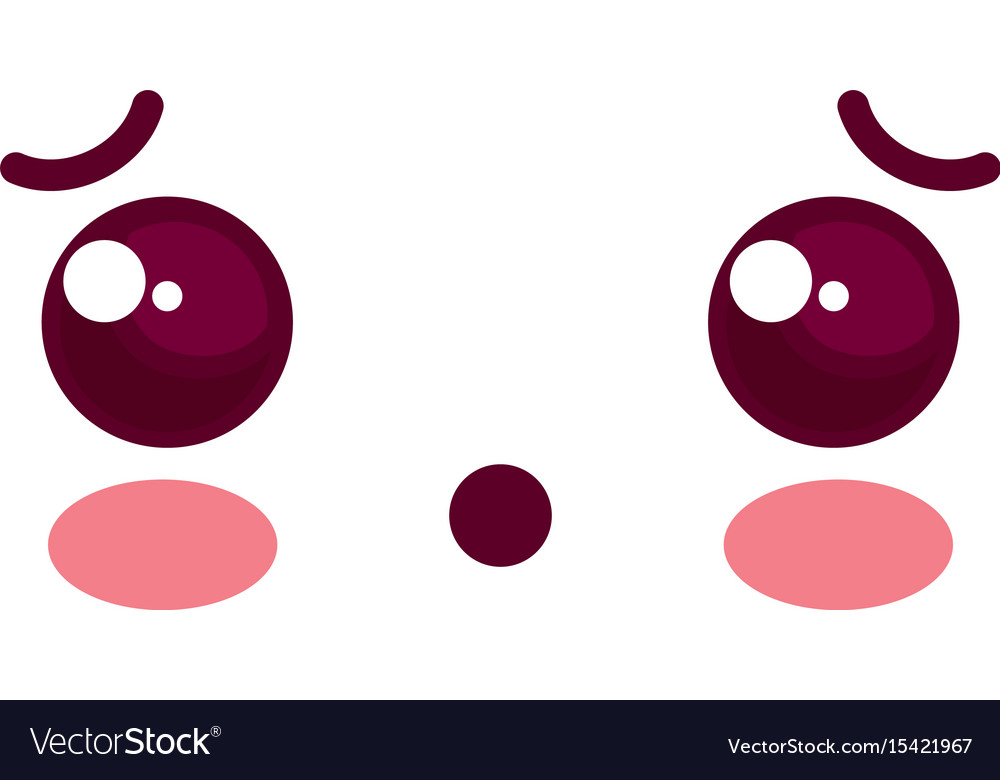 Confused face kawaii character icon Royalty Free Vector