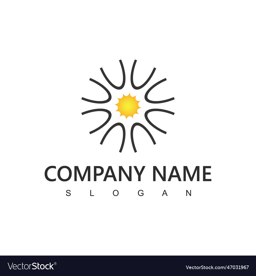 Creative sun logo sun icon Royalty Free Vector Image