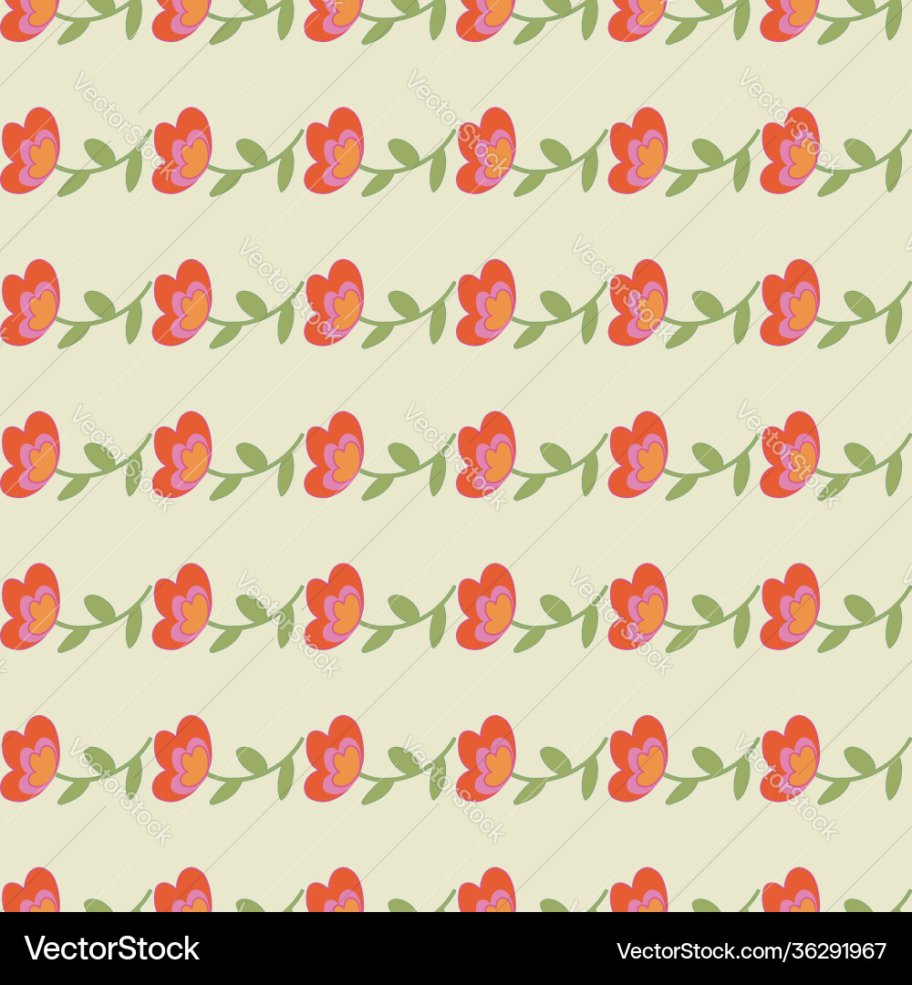 Hand painted flowers seamless repeat Royalty Free Vector