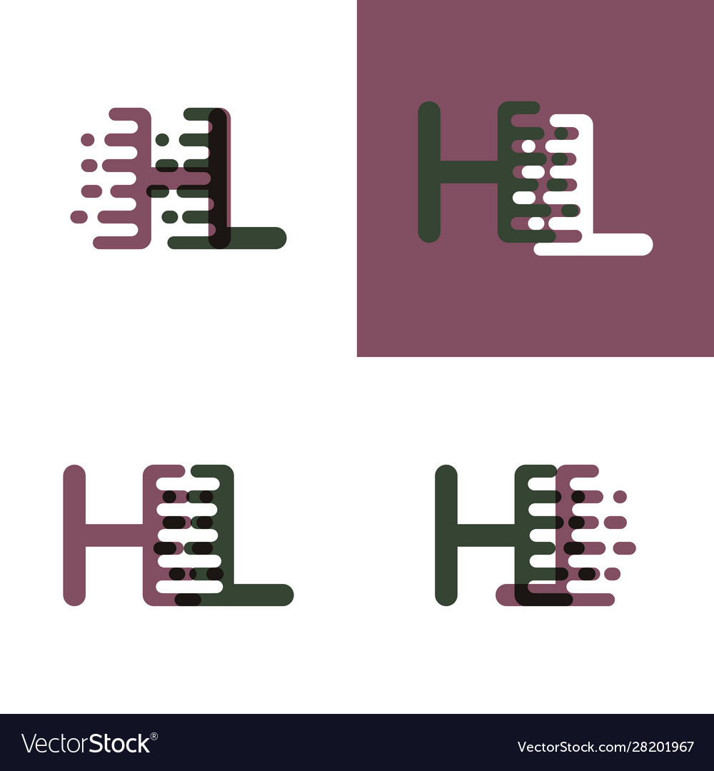 Hl letters logo with accent speed in purple and Vector Image