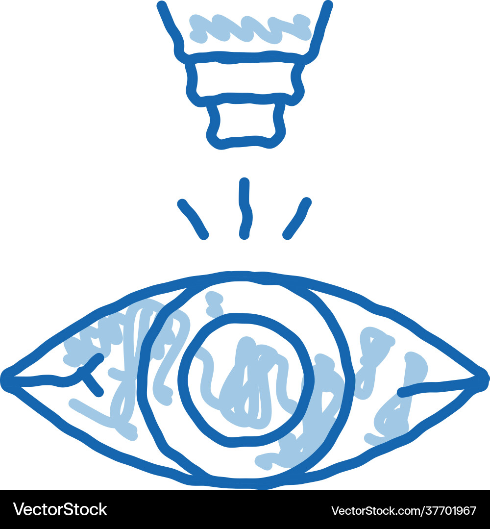 Laser eye treatment doodle icon hand drawn Vector Image