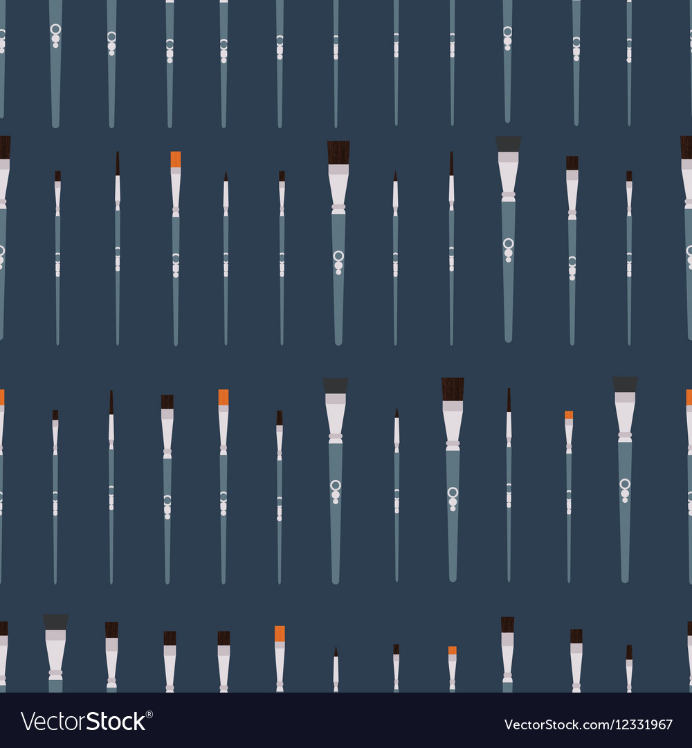 Pattern with different paintbrush Royalty Free Vector Image