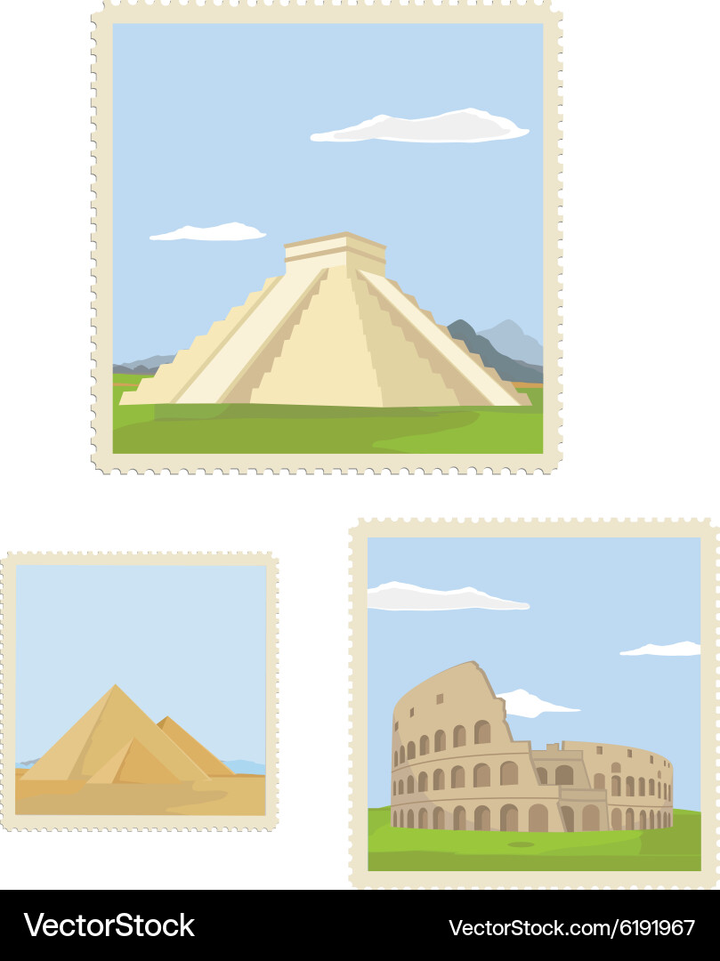 Post stamp set Royalty Free Vector Image - VectorStock