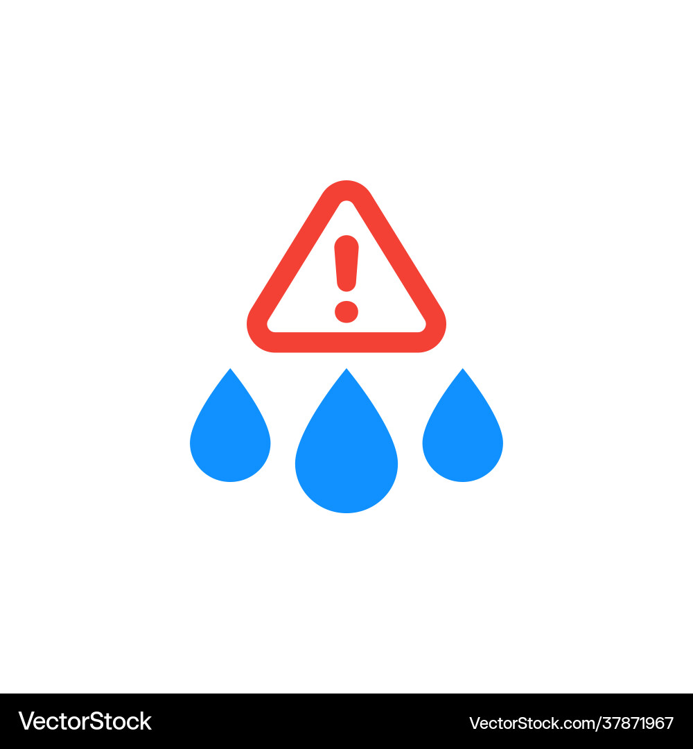 Water contamination alert icon on white Royalty Free Vector