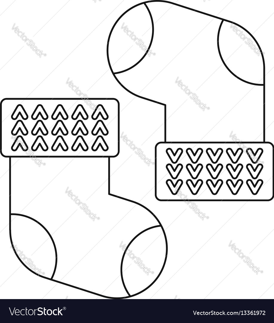 Baby cotton socks icon outline style Royalty Free Vector