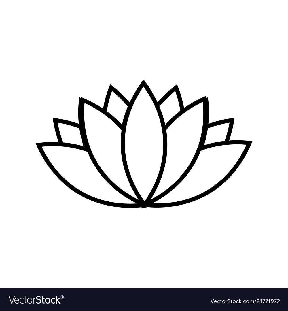 Black Lotus Icon On White Background Royalty Free Vector