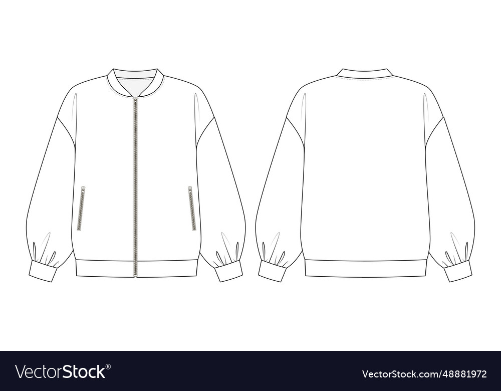 Bomber with puff sleeves Royalty Free Vector Image