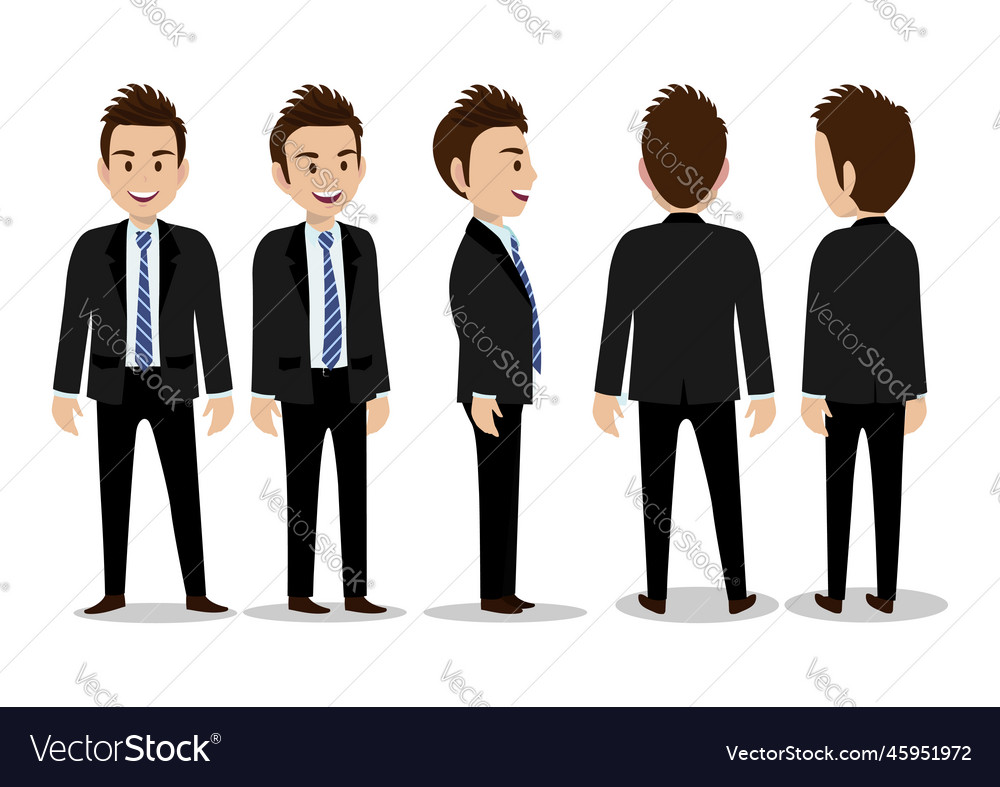 Cartoon character with business man in suit Vector Image