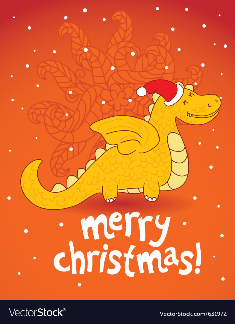 2022 Christmas Dragon Christmas Dragon Royalty Free Vector Image - Vectorstock