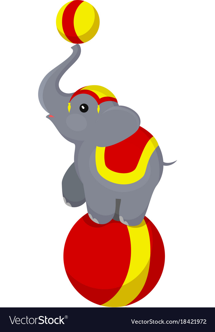 Circus elephant on the ball Royalty Free Vector Image