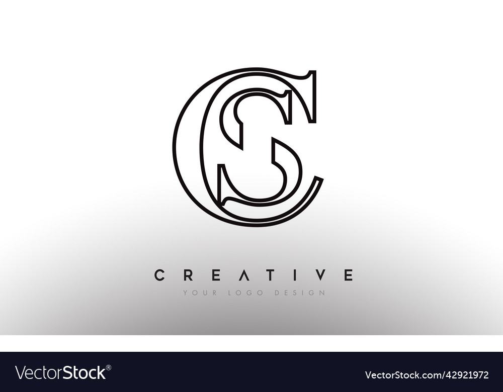 Cs letter design logo logotype icon concept Vector Image