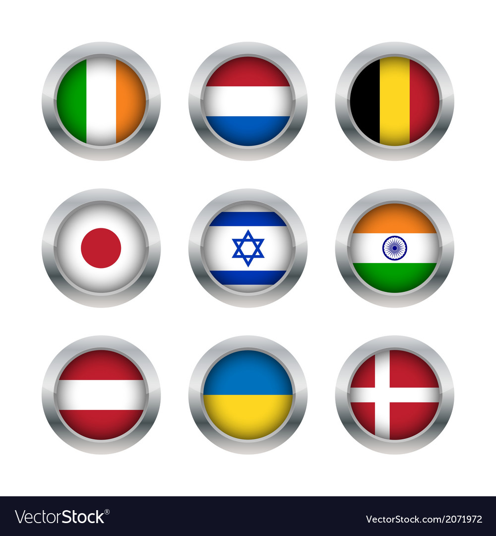 Flag buttons set 2 Royalty Free Vector Image - VectorStock