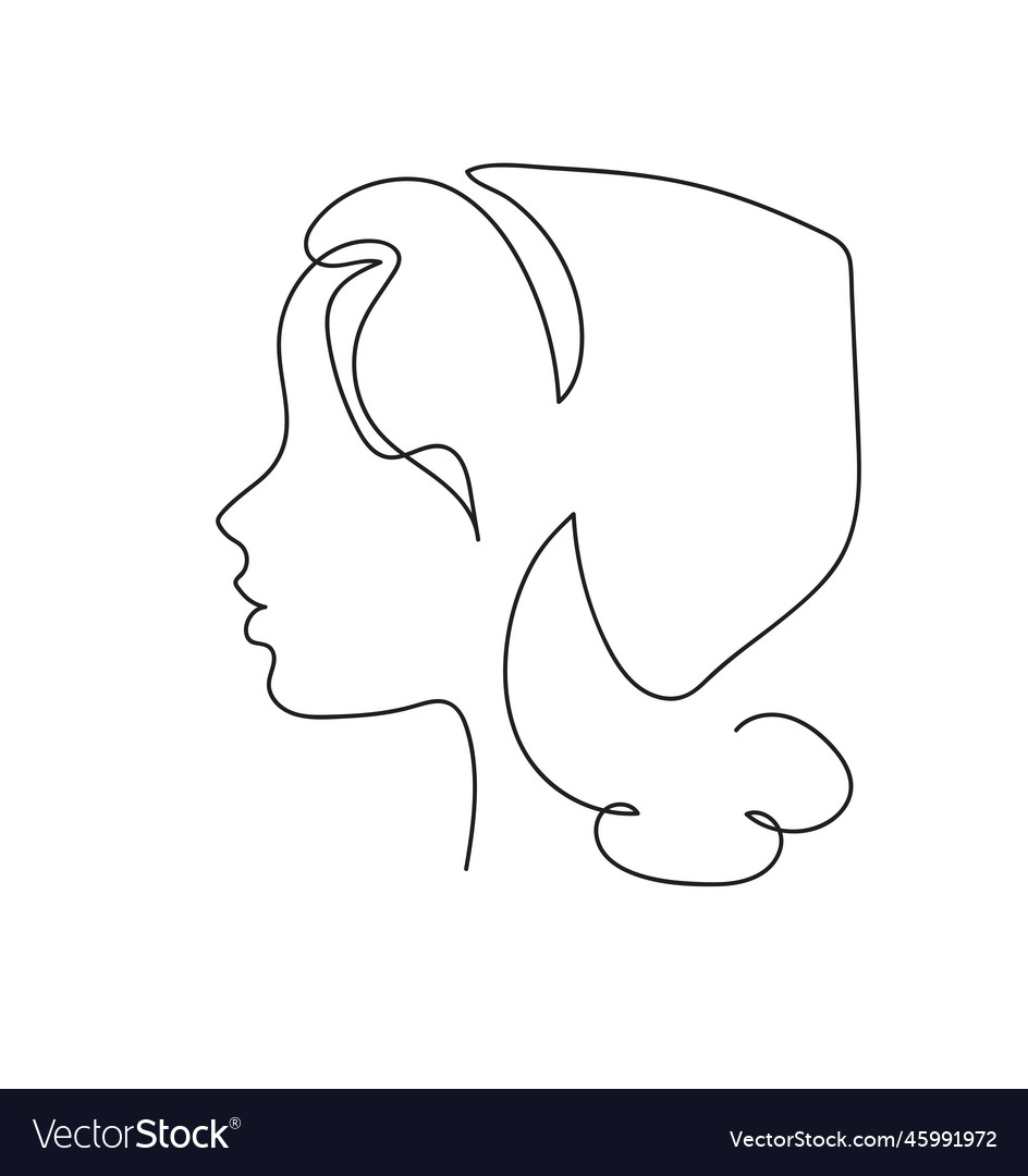 Girl profile with long hair in a hat Royalty Free Vector