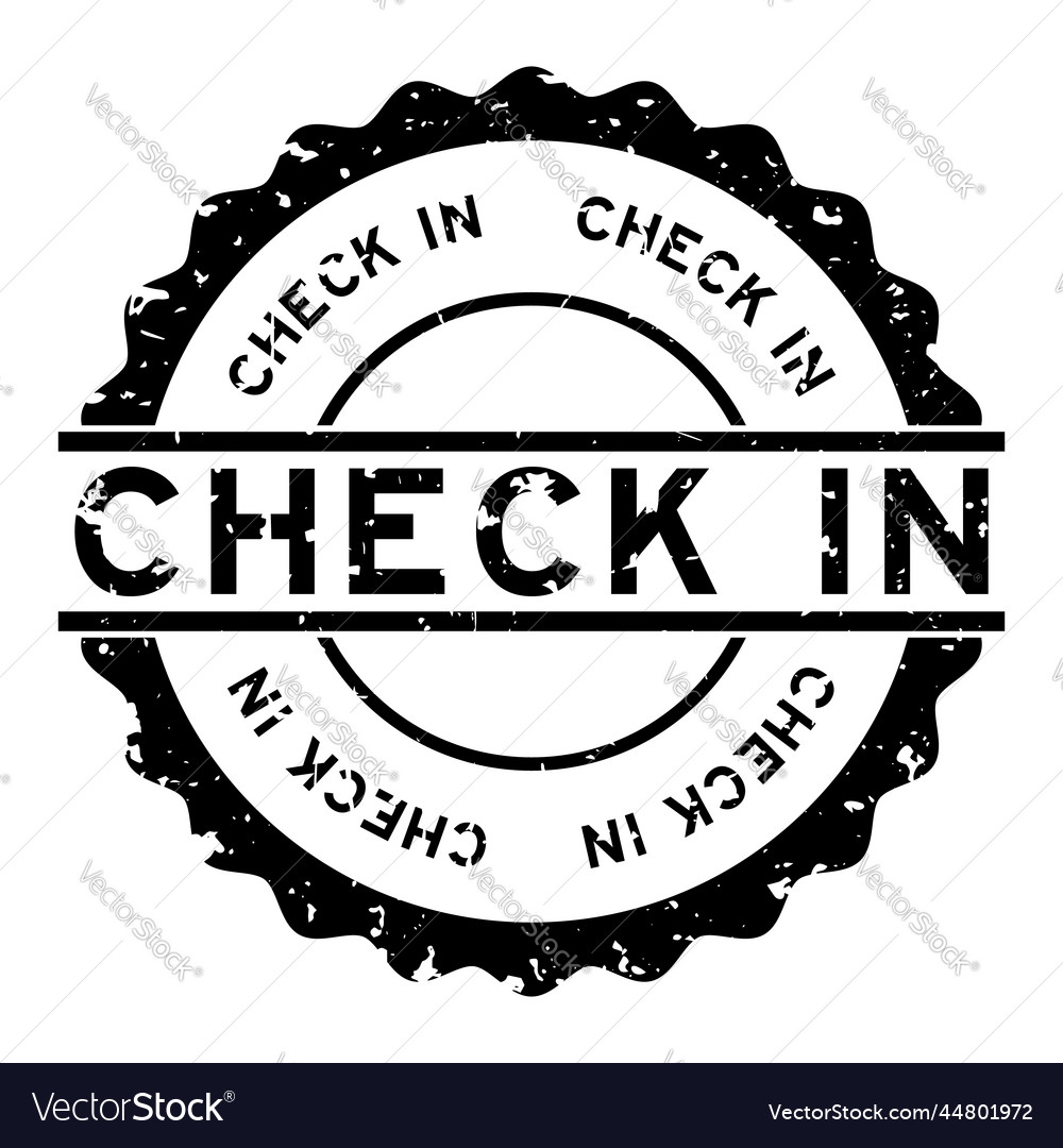 Grunge black check in word round rubber seal Vector Image