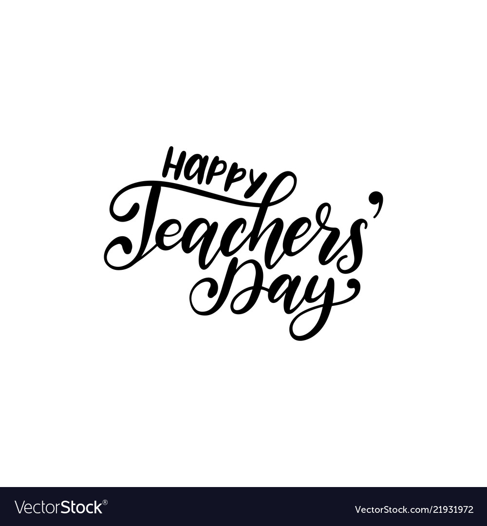 Happy teachers day poster card hand Royalty Free Vector