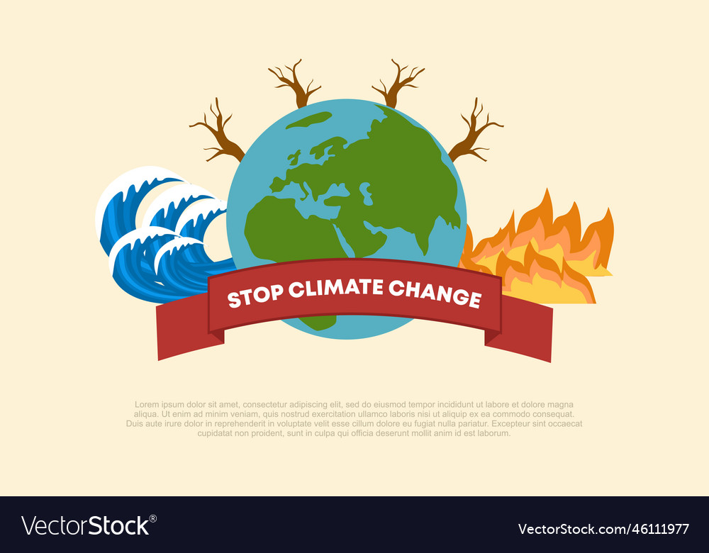 Climate Change And Saving The Planet Poster Vector Image