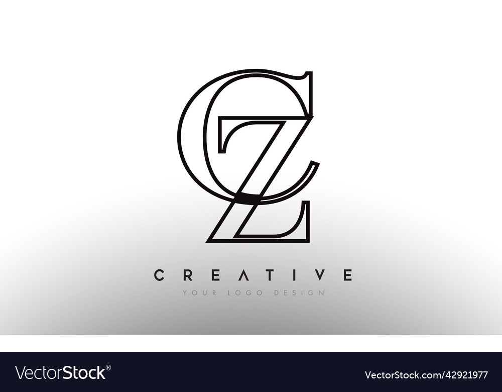 Cz cz letter design logo logotype icon concept Vector Image