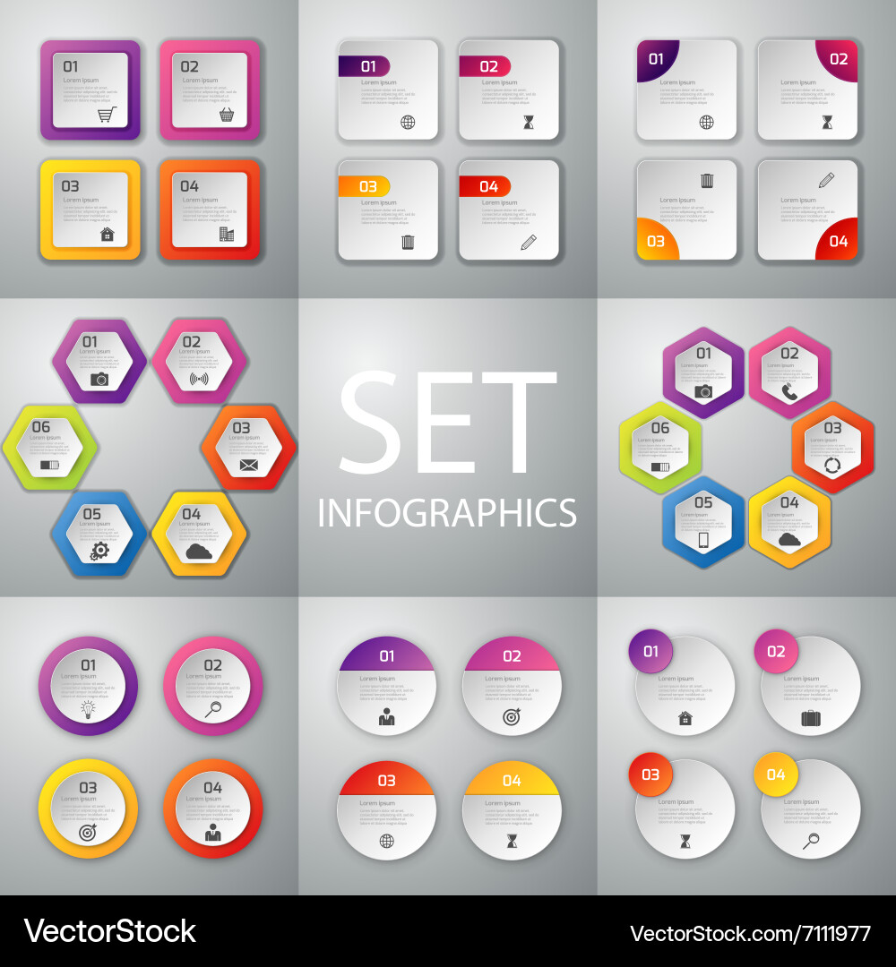 Infographics set Royalty Free Vector Image - VectorStock