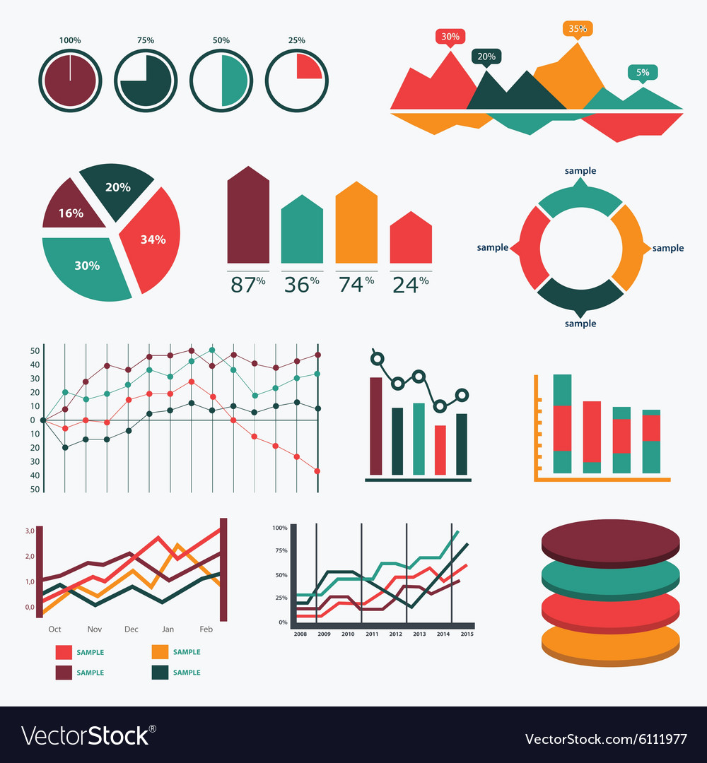 Infographics set world map and information Vector Image