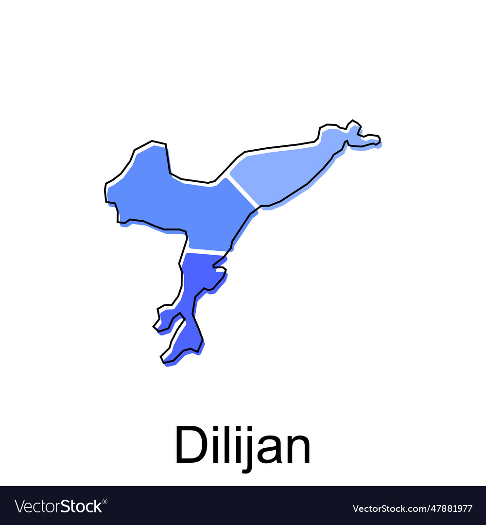 Map of the dilijan borders design template Vector Image