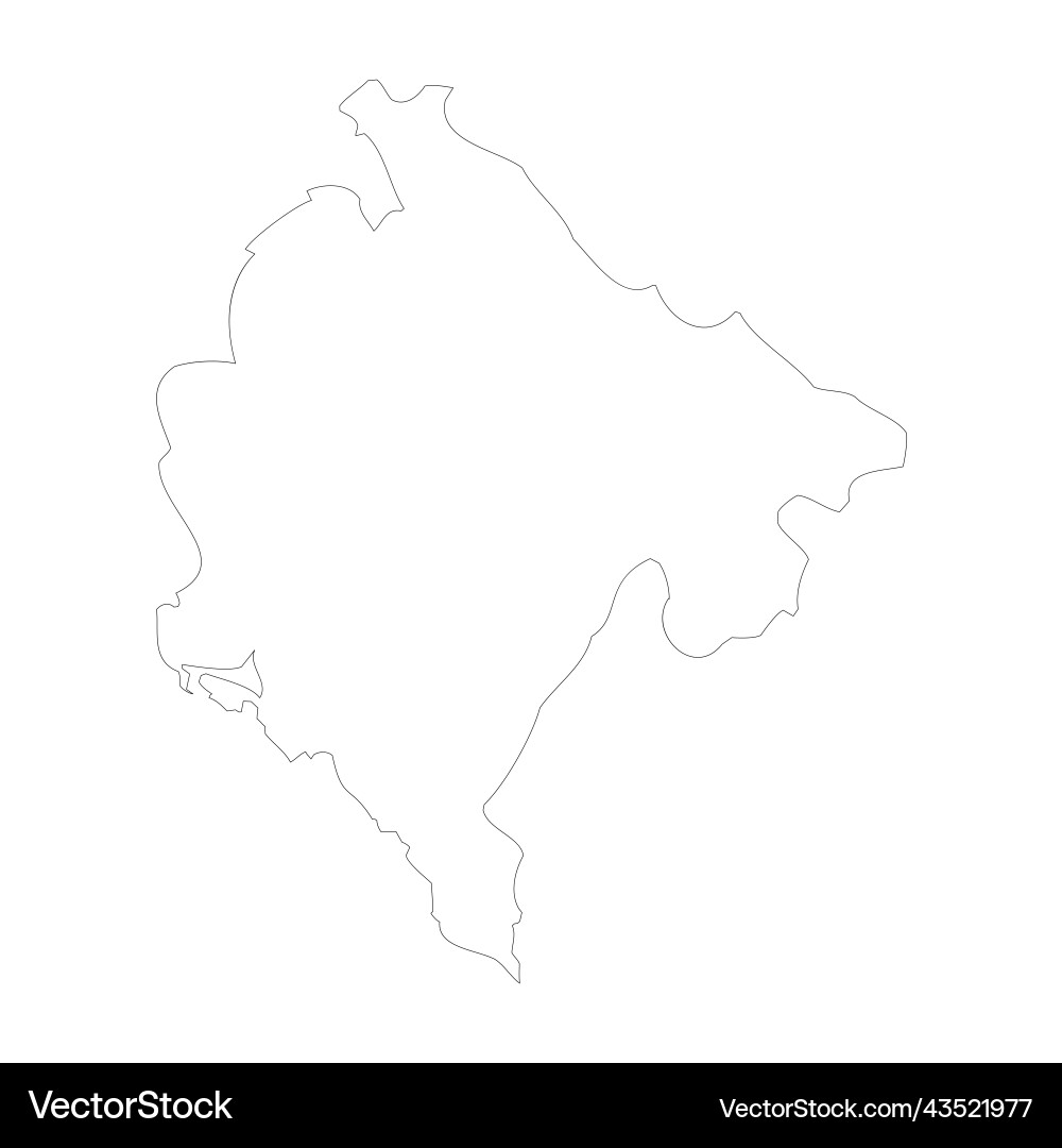 Montenegro country map outline Royalty Free Vector Image