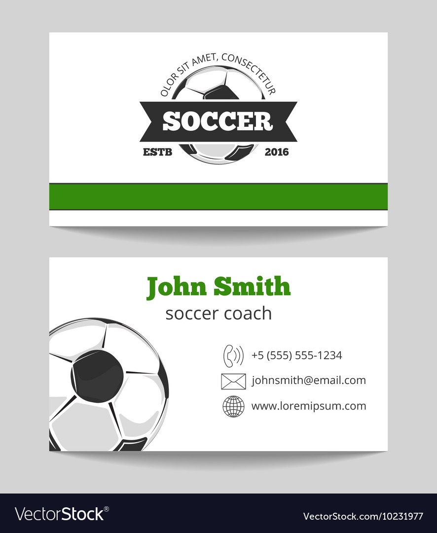 Soccer club business card template Royalty Free Vector Image Pertaining To Free Sports Card Template