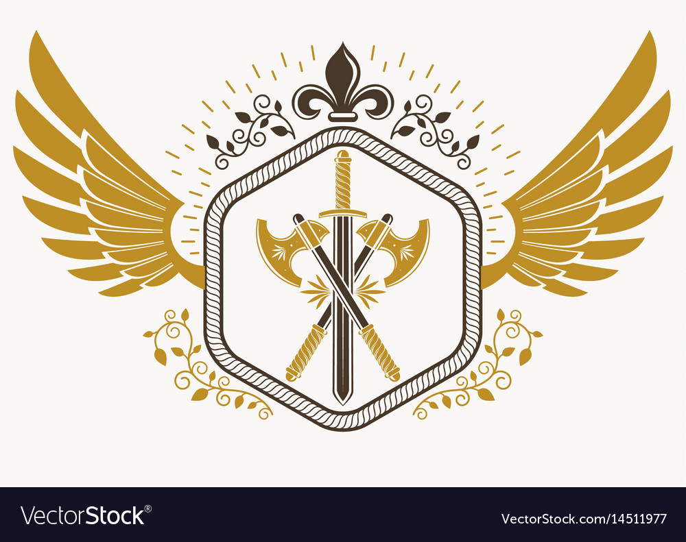 Vintage heraldic coat of arms created in award Vector Image